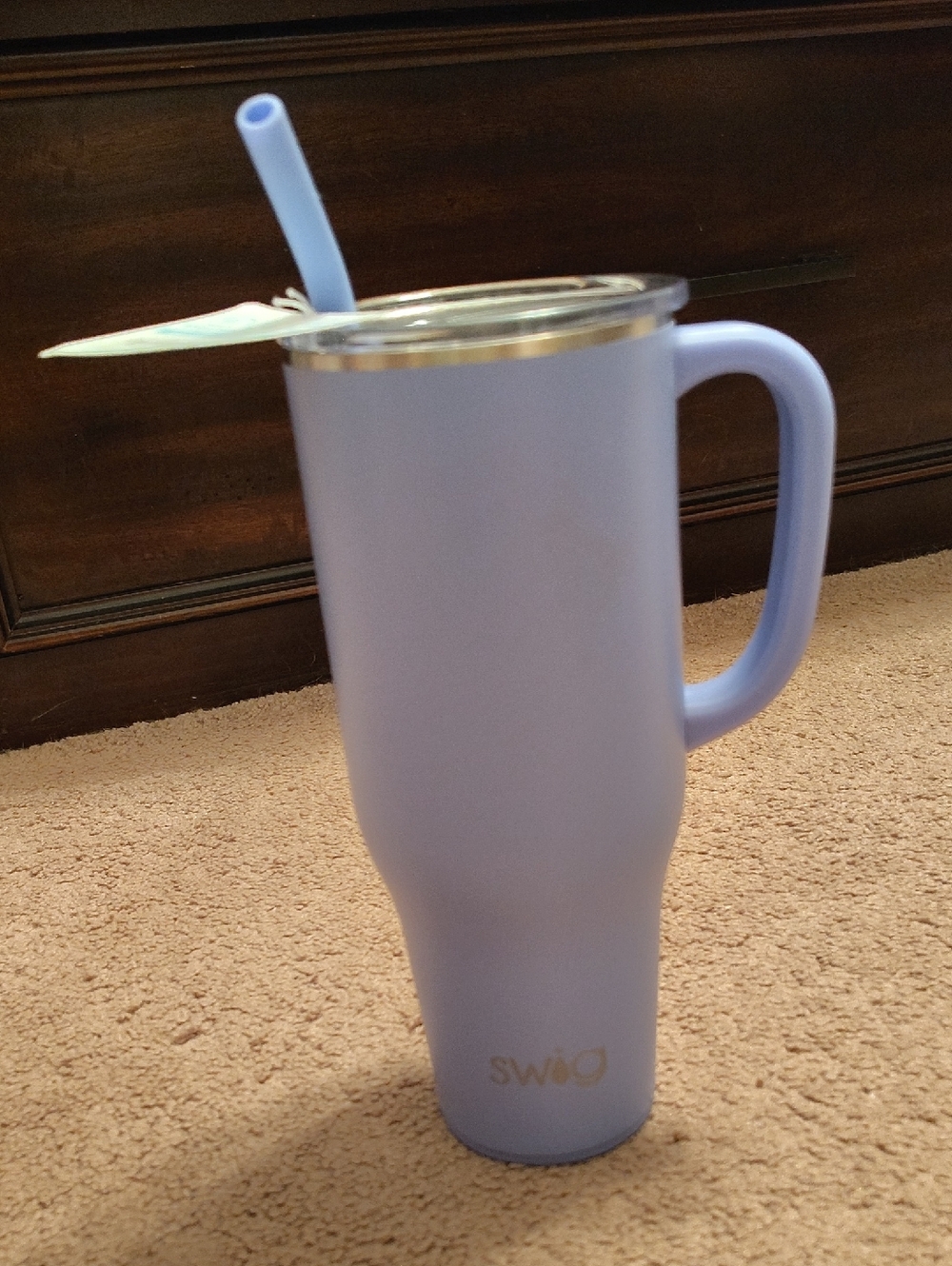 40 Oz Swig Lavender Insulated Travel Mug with Straw